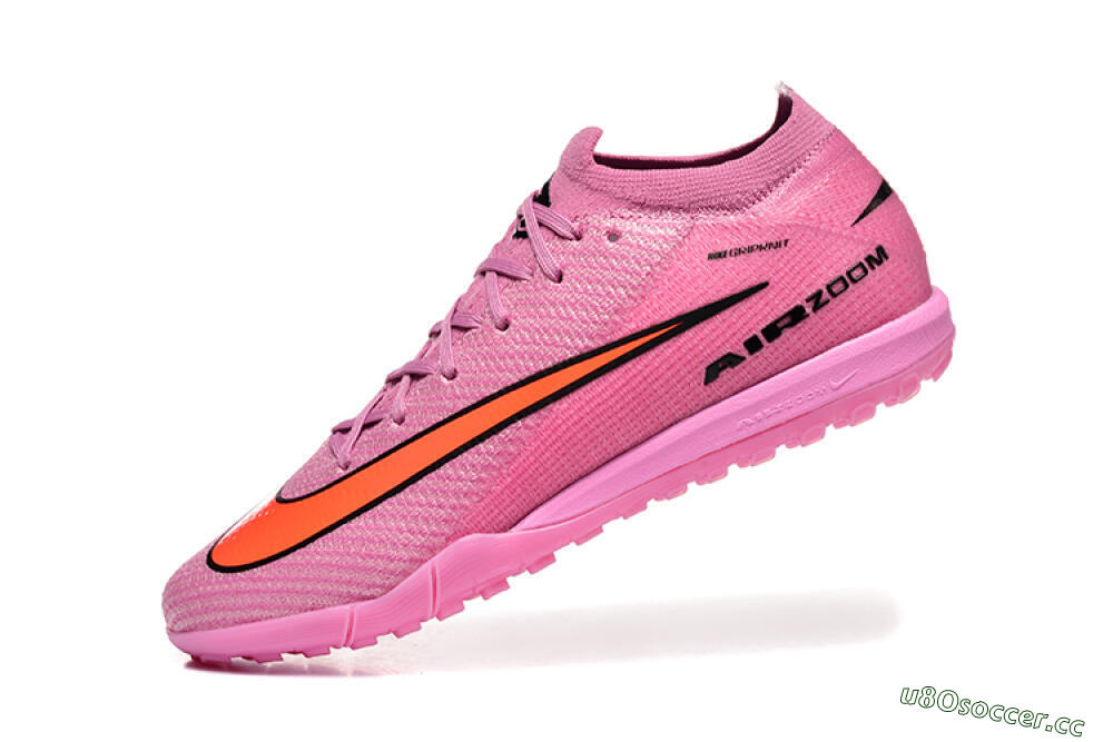 Men's Nike Air Zoom Mercurial Vapor 16 Elite TF Artificial Turf Low-Tops Football Shoes - Pink/Red/Black 8