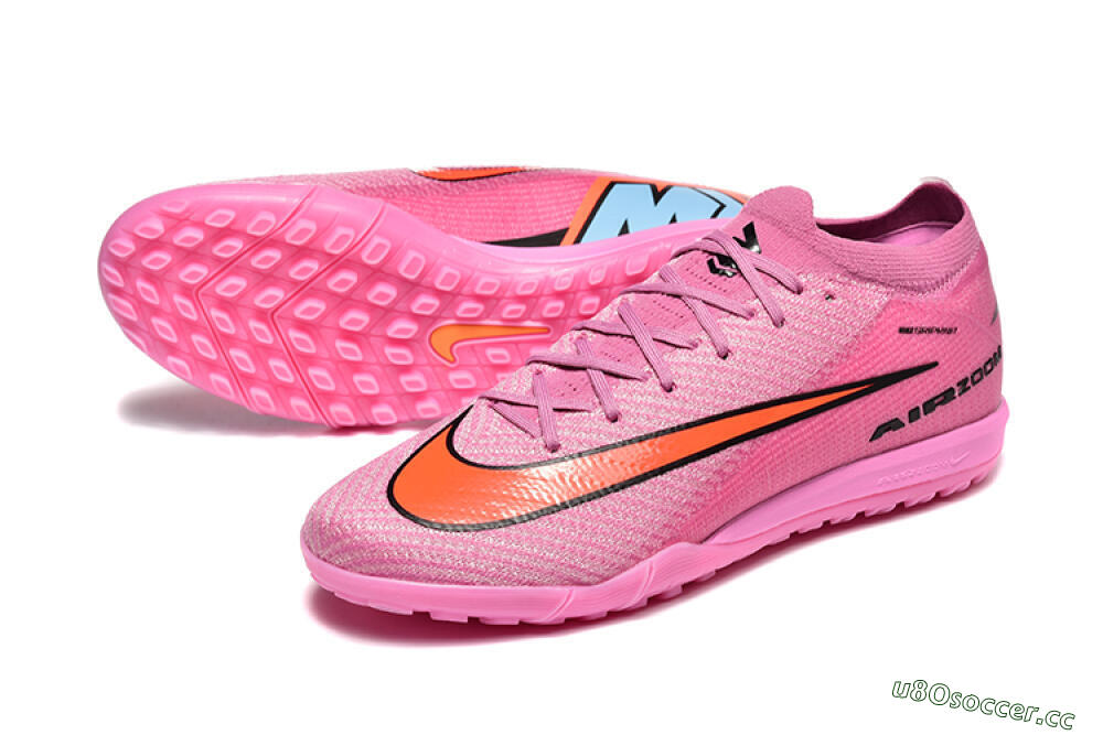 Men's Nike Air Zoom Mercurial Vapor 16 Elite TF Artificial Turf Low-Tops Football Shoes - Pink/Red/Black 3