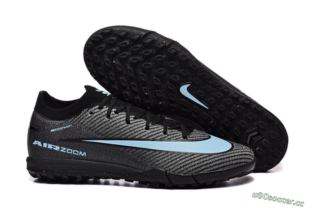 Men's Nike Air Zoom Mercurial Vapor 16 Elite TF Artificial Turf Low-Tops Football Shoes - Grey/Black/Blue 2