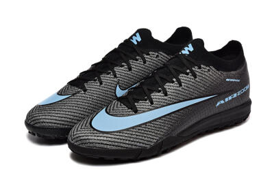 Men's Nike Air Zoom Mercurial Vapor 16 Elite TF Artificial Turf Low-Tops Football Shoes - Grey/Black/Blue