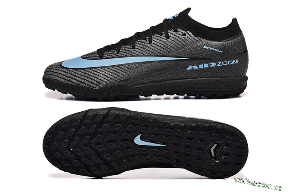 Men's Nike Air Zoom Mercurial Vapor 16 Elite TF Artificial Turf Low-Tops Football Shoes - Grey/Black/Blue 1