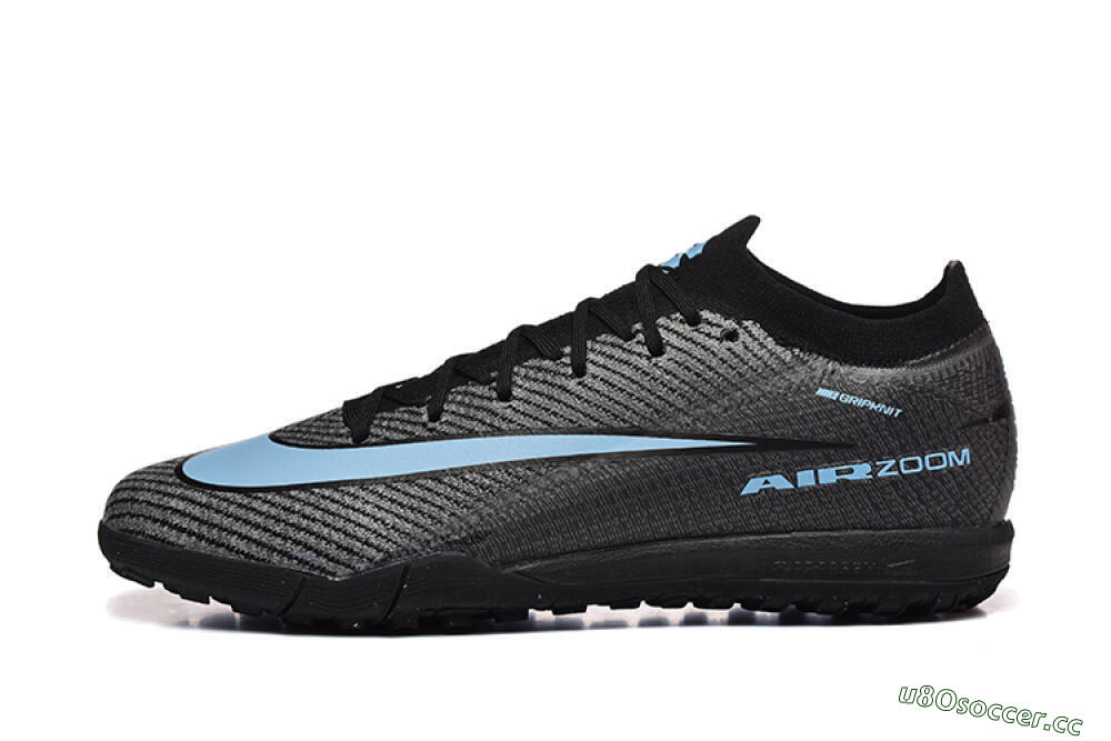 Men's Nike Air Zoom Mercurial Vapor 16 Elite TF Artificial Turf Low-Tops Football Shoes - Grey/Black/Blue 0