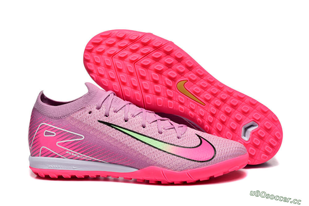 Men's Nike Air Zoom Mercurial Vapor 16 Elite TF Artificial Turf Low-Tops Football Shoes - Pink/Yellow/White 2