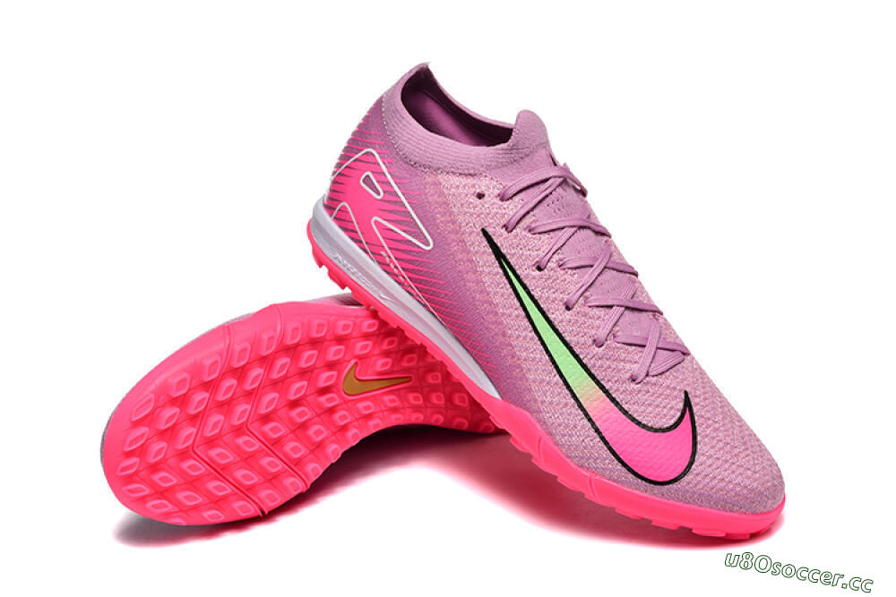 Men's Nike Air Zoom Mercurial Vapor 16 Elite TF Artificial Turf Low-Tops Football Shoes - Pink/Yellow/White 4