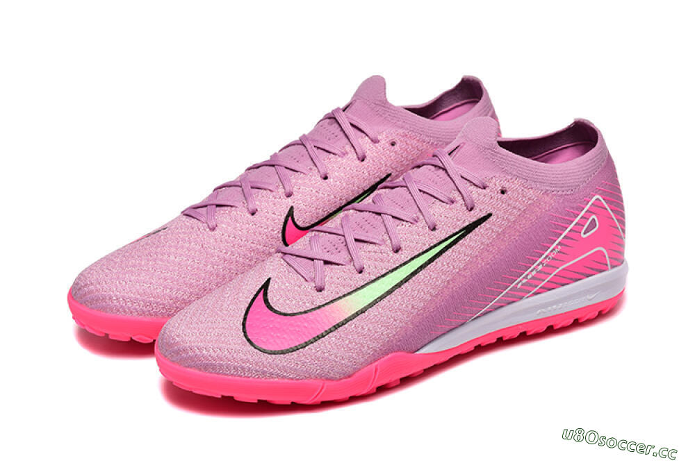 Men's Nike Air Zoom Mercurial Vapor 16 Elite TF Artificial Turf Low-Tops Football Shoes - Pink/Yellow/White 5