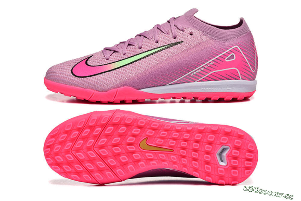 Men's Nike Air Zoom Mercurial Vapor 16 Elite TF Artificial Turf Low-Tops Football Shoes - Pink/Yellow/White 1