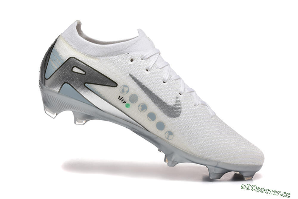 Men's Nike Air Zoom Mercurial Vapor 16 Elite FG Firm Ground Low-Tops Football Boots - White/Silver/Grey 7