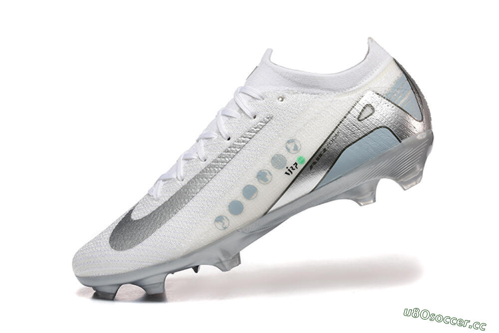 Men's Nike Air Zoom Mercurial Vapor 16 Elite FG Firm Ground Low-Tops Football Boots - White/Silver/Grey 8