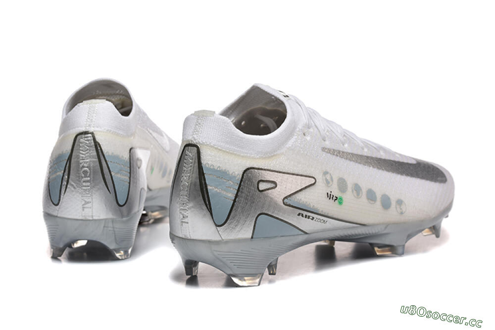 Men's Nike Air Zoom Mercurial Vapor 16 Elite FG Firm Ground Low-Tops Football Boots - White/Silver/Grey 9