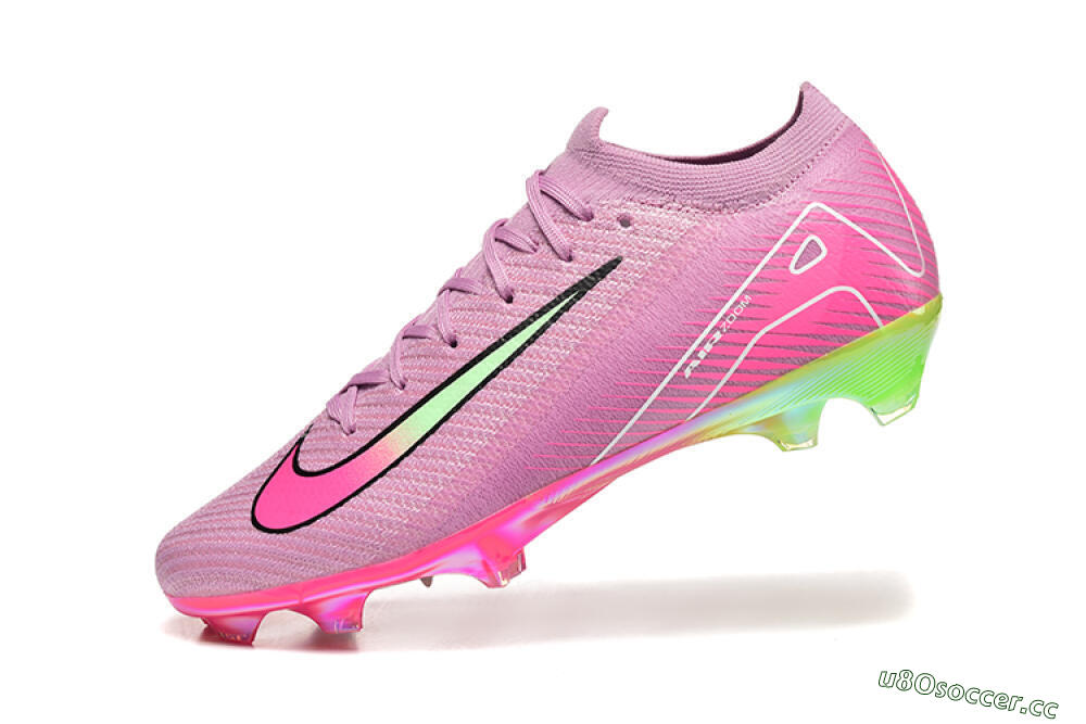 Men's Nike Air Zoom Mercurial Vapor 16 Elite FG Firm Ground Low-Tops Football Boots - Pink/Yellow/White 8
