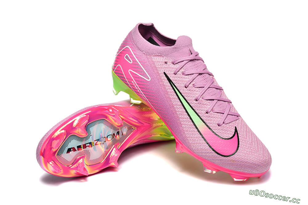 Men's Nike Air Zoom Mercurial Vapor 16 Elite FG Firm Ground Low-Tops Football Boots - Pink/Yellow/White 4