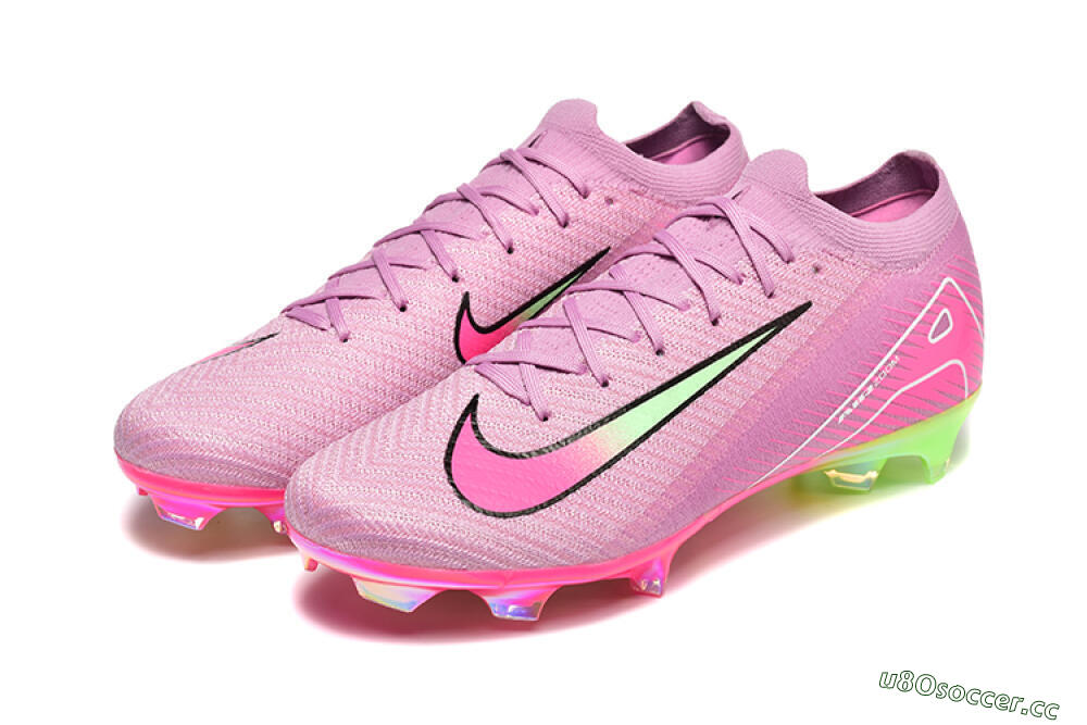 Men's Nike Air Zoom Mercurial Vapor 16 Elite FG Firm Ground Low-Tops Football Boots - Pink/Yellow/White 5