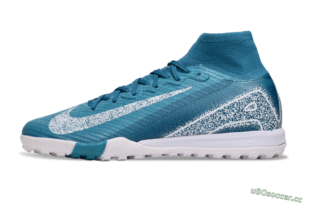 Unisex Nike Air Zoom Mercurial Superfly 10 Elite TF Artificial Turf High-Tops Football Shoes - Blue/White 0