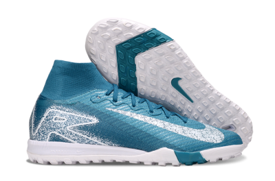 Unisex Nike Air Zoom Mercurial Superfly 10 Elite TF Artificial Turf High-Tops Football Shoes - Blue/White