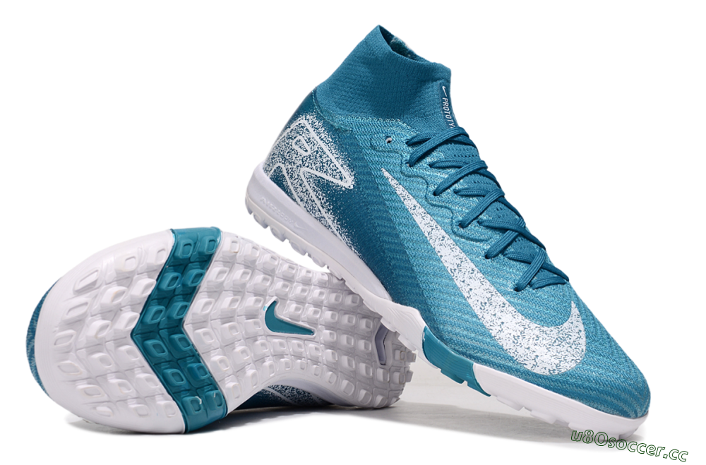 Unisex Nike Air Zoom Mercurial Superfly 10 Elite TF Artificial Turf High-Tops Football Shoes - Blue/White 1