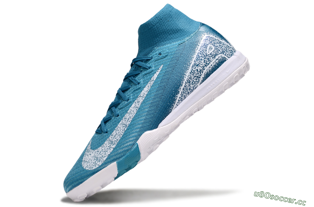 Unisex Nike Air Zoom Mercurial Superfly 10 Elite TF Artificial Turf High-Tops Football Shoes - Blue/White 5