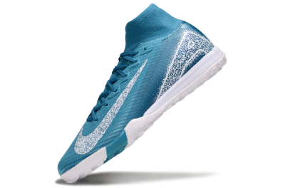 Unisex Nike Air Zoom Mercurial Superfly 10 Elite TF Artificial Turf High-Tops Football Shoes - Blue/White