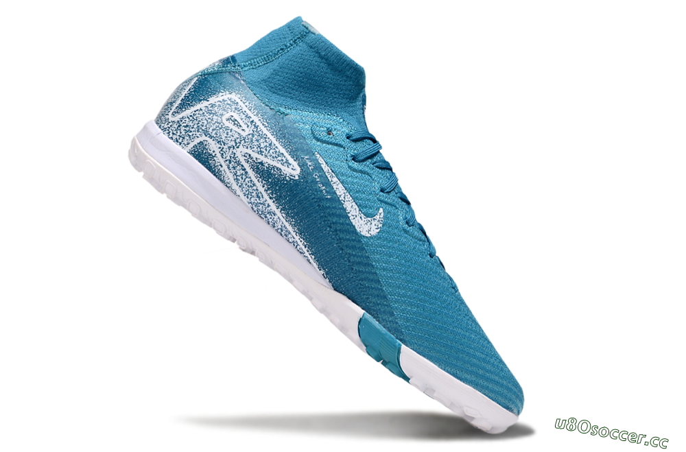 Unisex Nike Air Zoom Mercurial Superfly 10 Elite TF Artificial Turf High-Tops Football Shoes - Blue/White 4