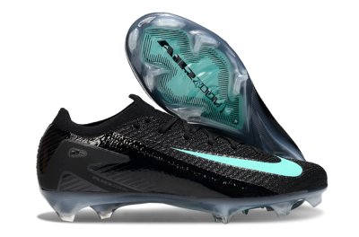 Unisex Nike Air Zoom Mercurial Vapor 16 Elite FG Firm Ground Low-Tops Football Boots - Black/Jade