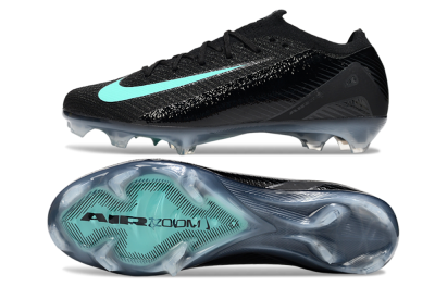 Unisex Nike Air Zoom Mercurial Vapor 16 Elite FG Firm Ground Low-Tops Football Boots - Black/Jade