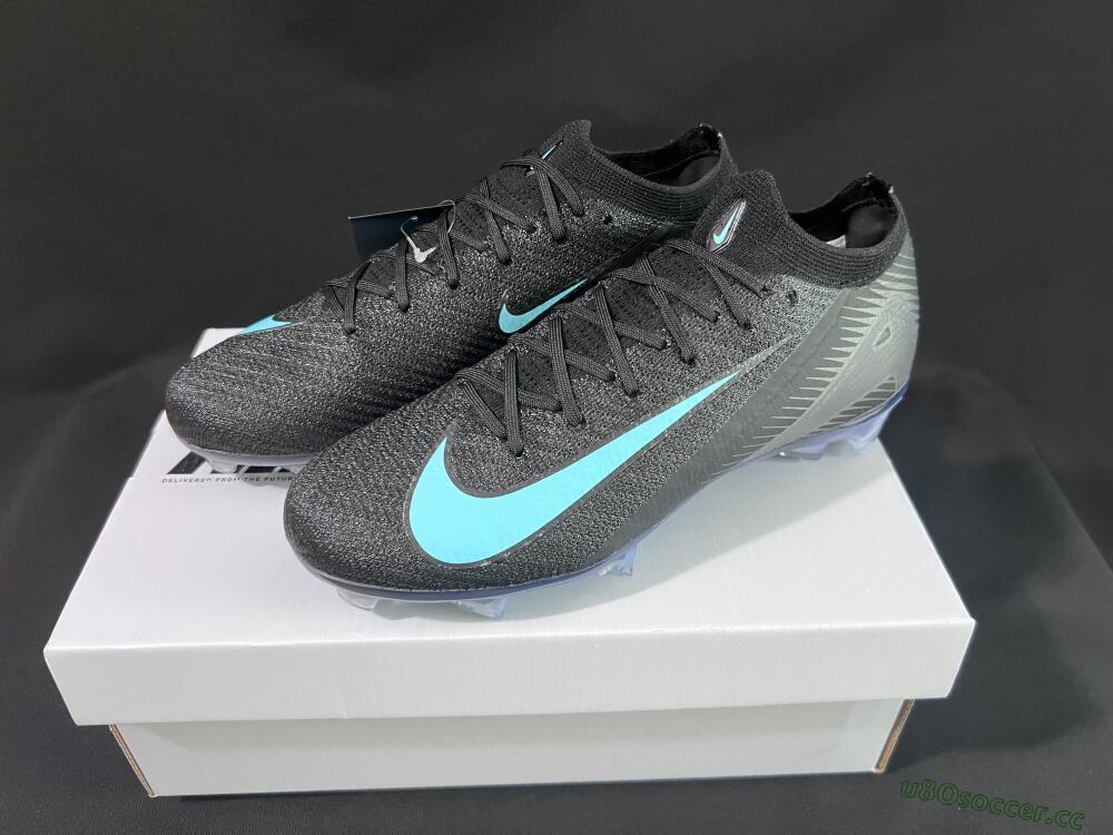 Unisex Nike Air Zoom Mercurial Vapor 16 Elite FG Firm Ground Low-Tops Football Boots - Black/Jade