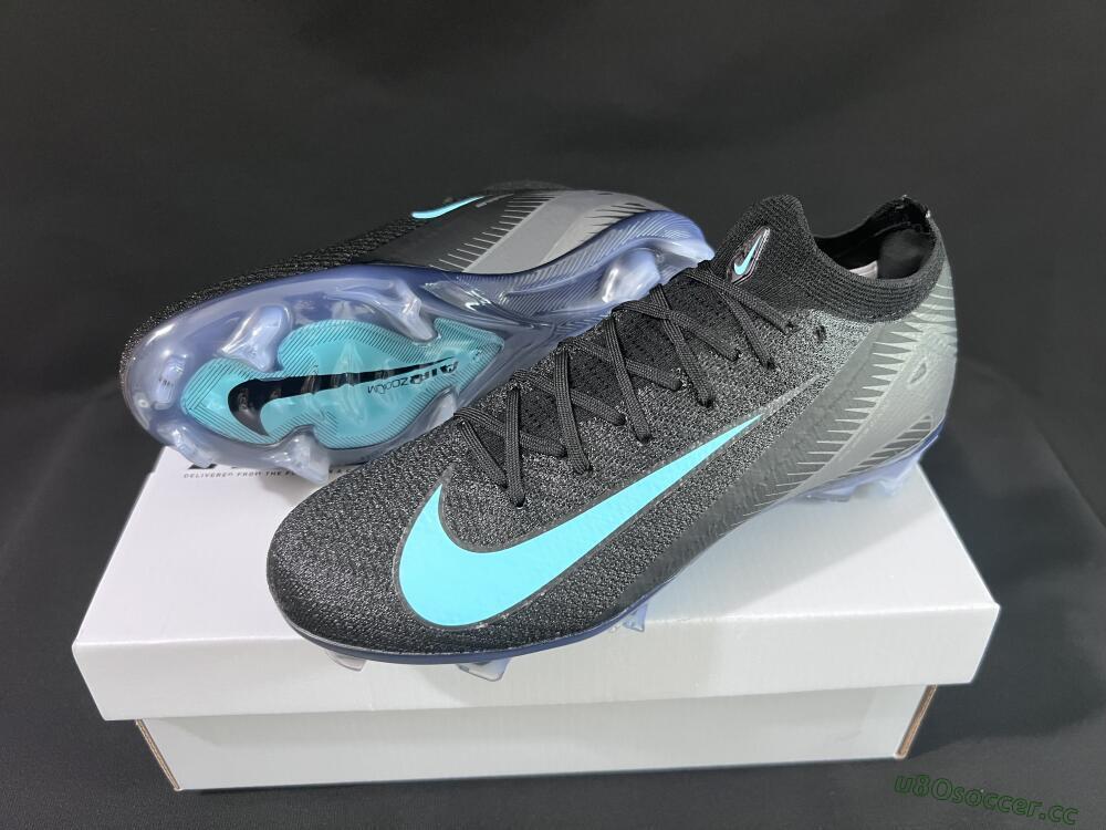 Unisex Nike Air Zoom Mercurial Vapor 16 Elite FG Firm Ground Low-Tops Football Boots - Black/Jade