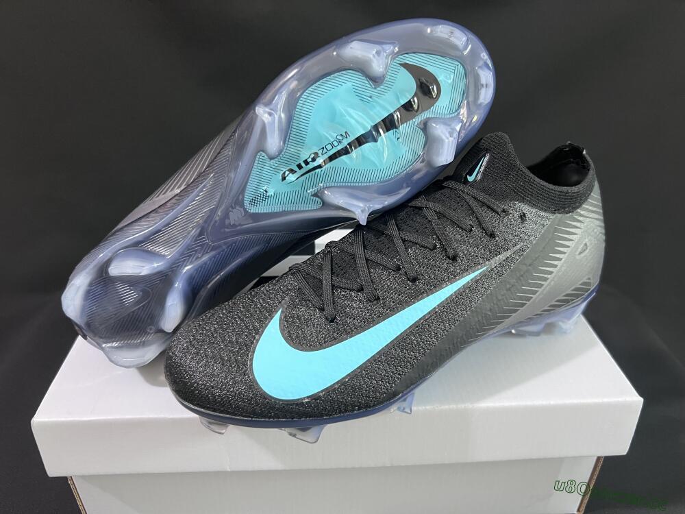 Unisex Nike Air Zoom Mercurial Vapor 16 Elite FG Firm Ground Low-Tops Football Boots - Black/Jade