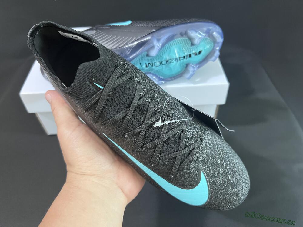 Unisex Nike Air Zoom Mercurial Vapor 16 Elite FG Firm Ground Low-Tops Football Boots - Black/Jade