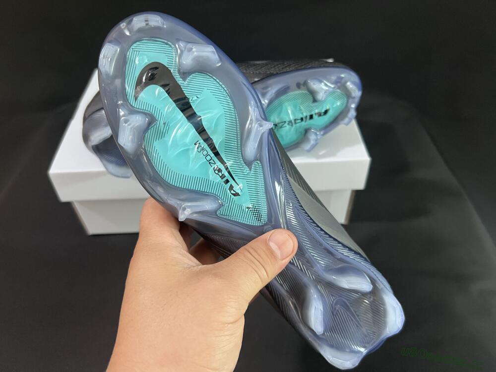 Unisex Nike Air Zoom Mercurial Vapor 16 Elite FG Firm Ground Low-Tops Football Boots - Black/Jade