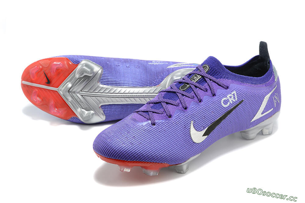 Men's Nike Mercurial Vapor 14 Elite FG Firm Ground Low-Tops Football Boots - Purple/Silver/Black 3