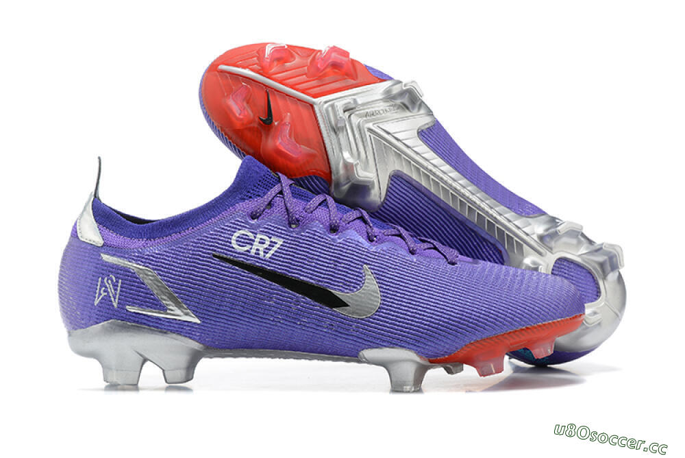 Men's Nike Mercurial Vapor 14 Elite FG Firm Ground Low-Tops Football Boots - Purple/Silver/Black 2