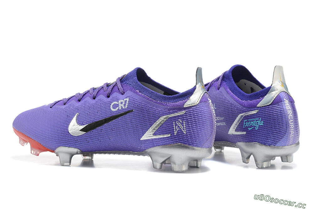 Men's Nike Mercurial Vapor 14 Elite FG Firm Ground Low-Tops Football Boots - Purple/Silver/Black 4