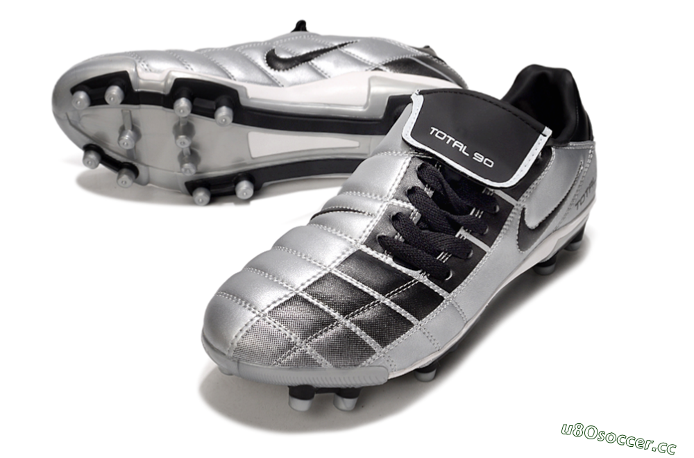 Men's Nike Total 90 III FG Firm Ground Low-Tops Football Boots - Black/Silver/White 3