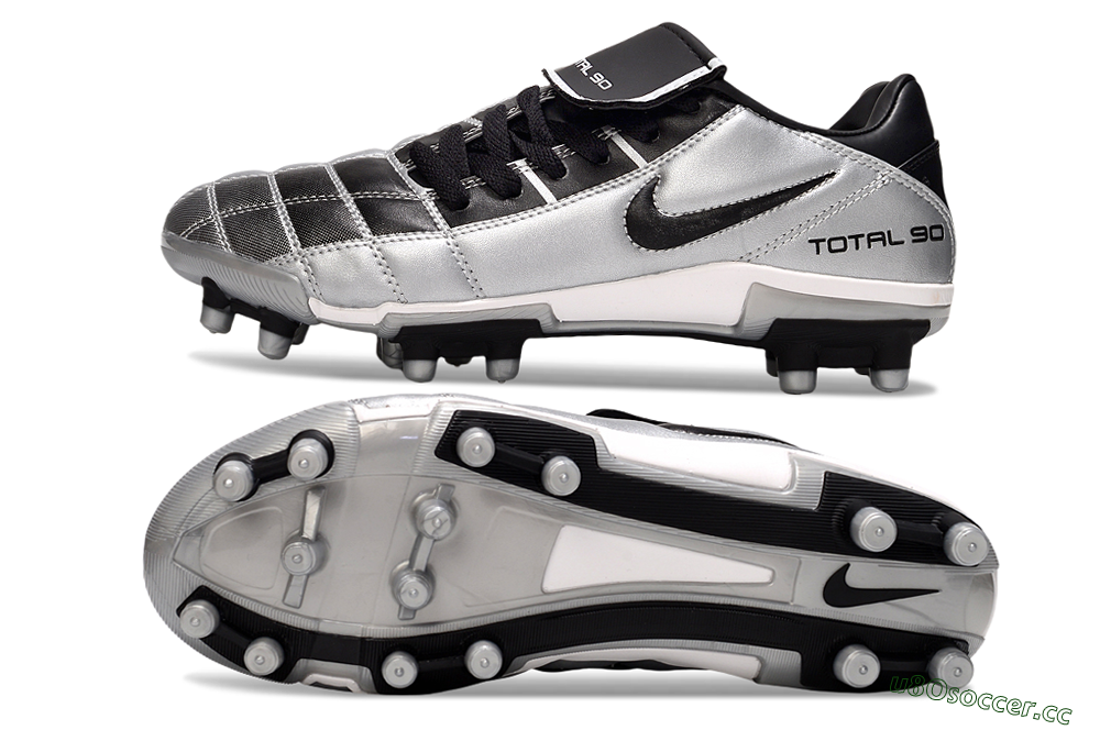 Men's Nike Total 90 III FG Firm Ground Low-Tops Football Boots - Black/Silver/White 1