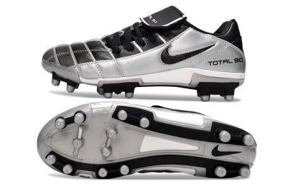 Men's Nike Total 90 III FG Firm Ground Low-Tops Football Boots - Black/Silver/White