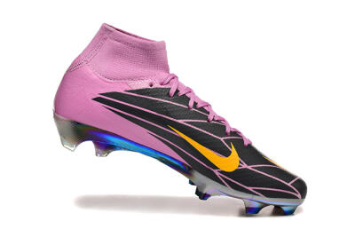 Men's Nike Air Zoom Mercurial Superfly 10 Elite FG Firm Ground High-Tops Football Boots - Pink/Black/Yellow