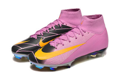 Men's Nike Air Zoom Mercurial Superfly 10 Elite FG Firm Ground High-Tops Football Boots - Pink/Black/Yellow