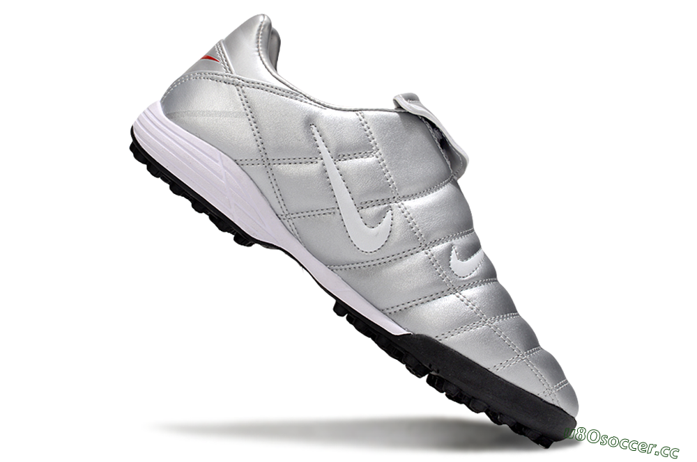 Men's Nike Total 90 III TF Artificial Turf Low-Tops Football Shoes - Silver/White/Black 5