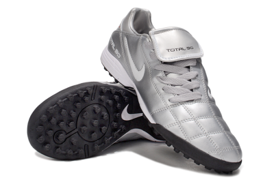 Men's Nike Total 90 III TF Artificial Turf Low-Tops Football Shoes - Silver/White/Black