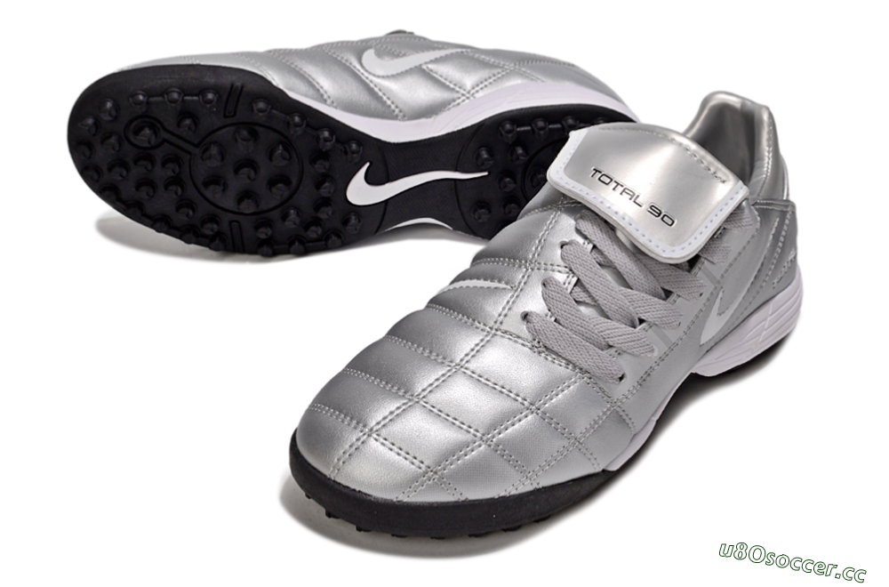 Men's Nike Total 90 III TF Artificial Turf Low-Tops Football Shoes - Silver/White/Black 3