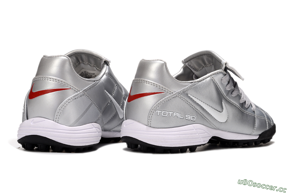 Men's Nike Total 90 III TF Artificial Turf Low-Tops Football Shoes - Silver/White/Black 7