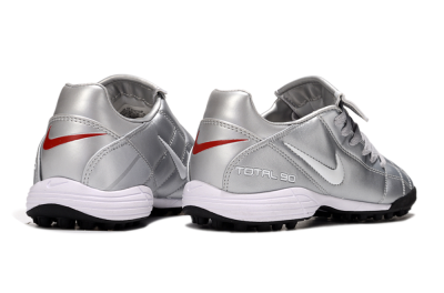Men's Nike Total 90 III TF Artificial Turf Low-Tops Football Shoes - Silver/White/Black