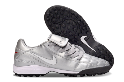 Men's Nike Total 90 III TF Artificial Turf Low-Tops Football Shoes - Silver/White/Black
