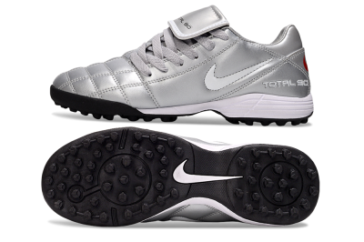 Men's Nike Total 90 III TF Artificial Turf Low-Tops Football Shoes - Silver/White/Black