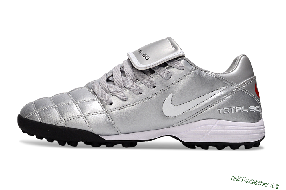 Men's Nike Total 90 III TF Artificial Turf Low-Tops Football Shoes - Silver/White/Black 0