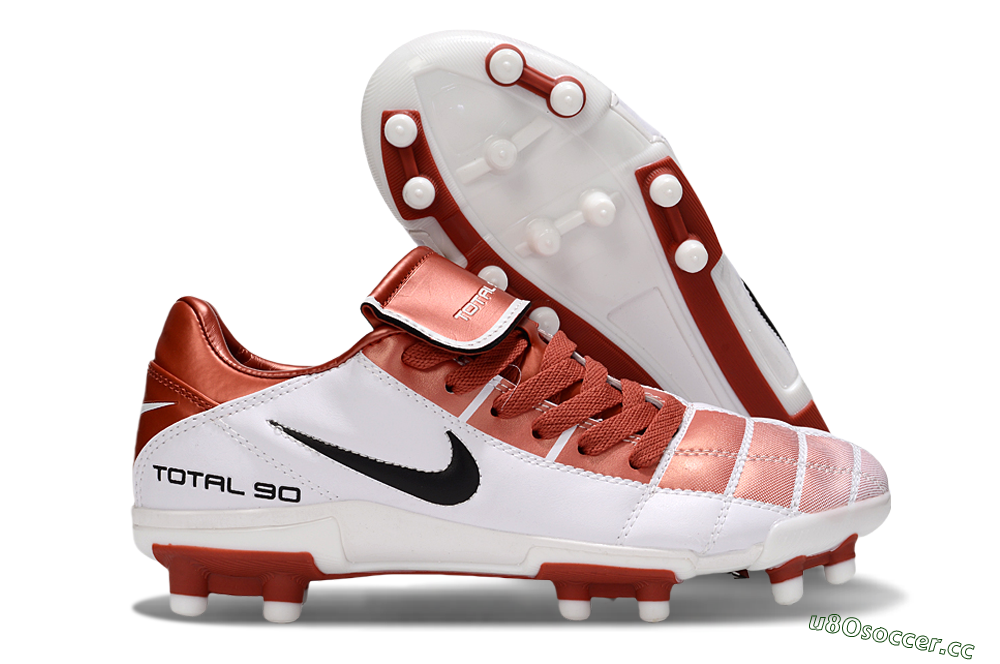 Men's Nike Total 90 III FG Firm Ground Low-Tops Football Boots - Red/White/Black 2