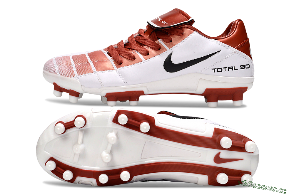 Men's Nike Total 90 III FG Firm Ground Low-Tops Football Boots - Red/White/Black 1