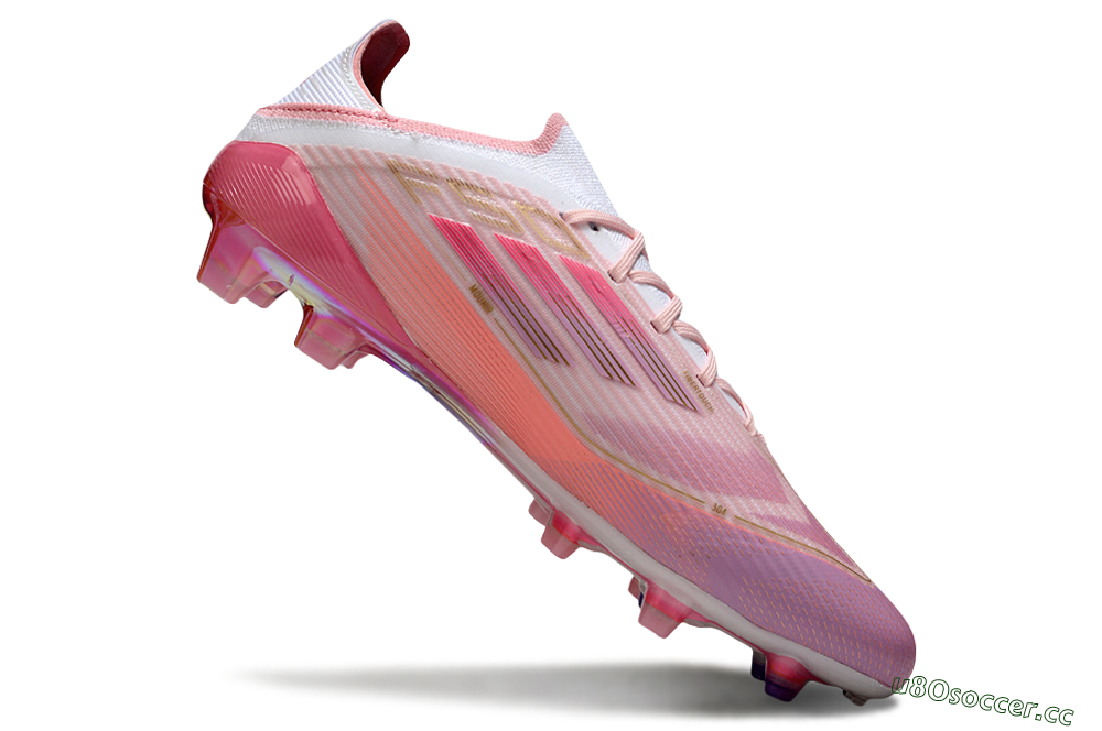 Unisex LY x Adidas F50 Elite FG Firm Ground Low-Tops Football Boots - Pink/White/Gold 5