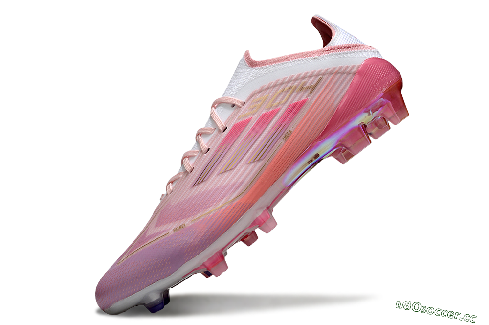 Unisex LY x Adidas F50 Elite FG Firm Ground Low-Tops Football Boots - Pink/White/Gold 6