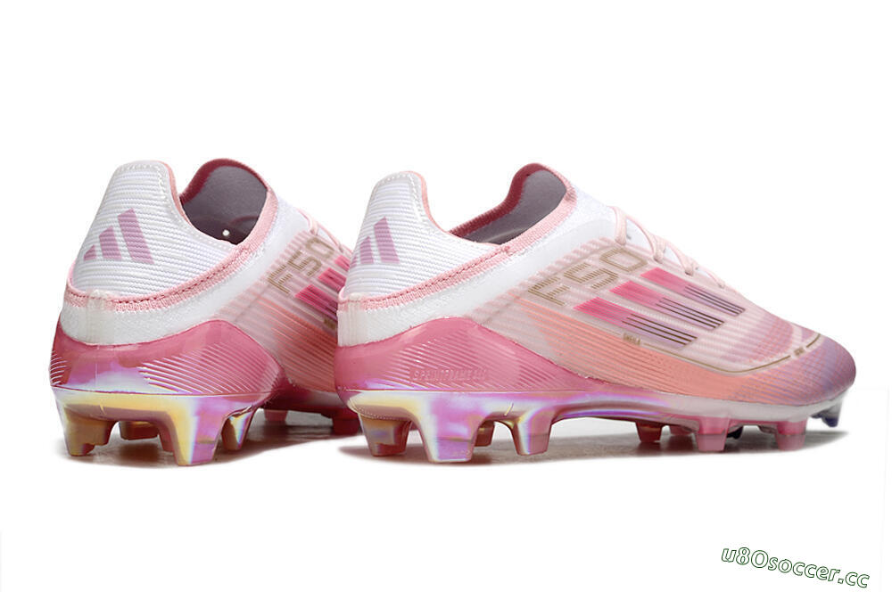 Unisex LY x Adidas F50 Elite FG Firm Ground Low-Tops Football Boots - Pink/White/Gold 7